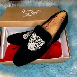 Christian Louboutin Dandeleo Tiger velvet loafers